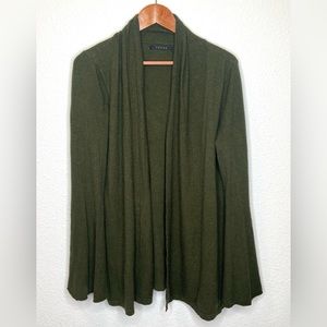 Cyrus Open Cardigan Sweater Green Long Bell Sleeves Medium